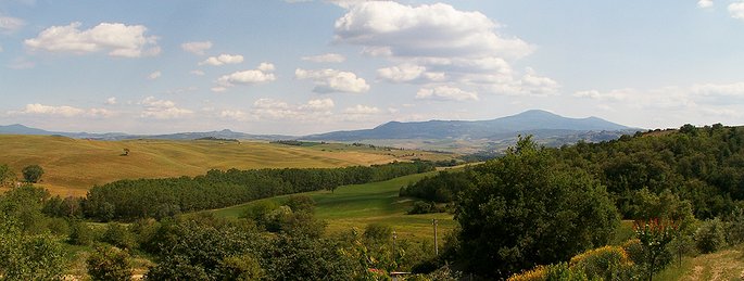 Vista del Monte Amiata e della Valdorcia